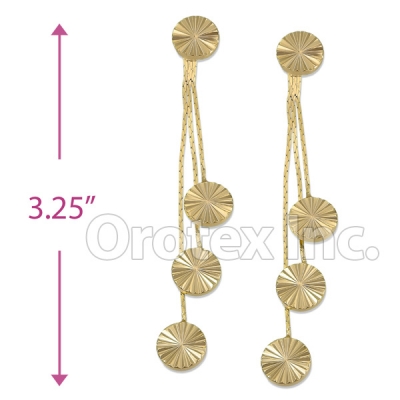 Orotex Gold Layered Long Earrings