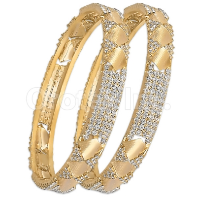 GLG152 Gold Plated CZ Bangle
