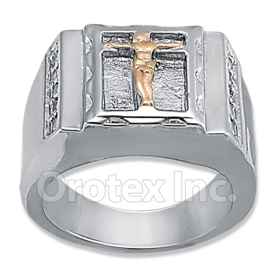 Orotex Silver Layered Two Tone Men's Ring