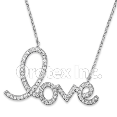 925 Sterling Silver Cz Necklace