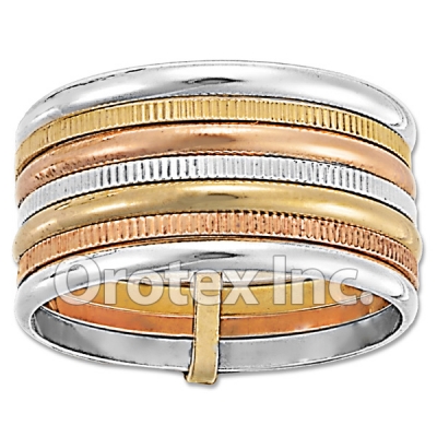 R012 Gold Layered Tri Color Women's Ring