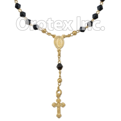 RSR003 Gold Layered Black Hand Rosary