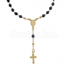 0208909 Gold Layered Black Hand Rosary