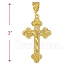 Oro Tex Gold Layered Diamond Cut Cross Charm