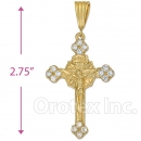 Oro Tex Gold Layered CZ Cross