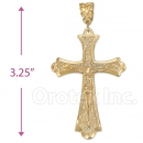 Oro Tex Gold Layered Diamond Cut Cross Charm