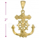 Oro Tex Gold Layered Diamond Cut Anchor Charm