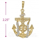 Oro Tex Gold Layered Diamond Cut CZ Anchor Charm