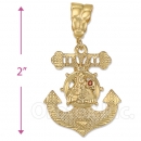 Oro Tex Gold Layered CZ Anchor Charm