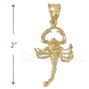 Oro Tex Gold Layered Diamond Cut Scorpion Charm