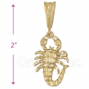 Oro Tex Gold Layered Diamond Cut Scorpion Charm