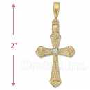 Oro Tex Gold Layered CZ Cross