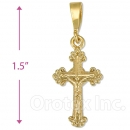 Oro Tex Gold Layered Cross Charm