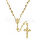 046004 Gold Layered Diamond Cut  Rosary