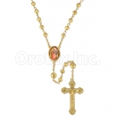 047001 Gold Layered Diamond Cut  Rosary