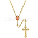 047006 Gold Layered Diamond Cut  Rosary