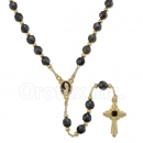  055003 Gold Layered Black Rosary