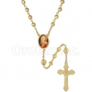 058002 Gold Layered Diamond Cut  Rosary
