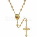 058003 Gold Layered Diamond Cut  Rosary