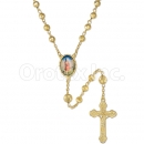058005 Gold Layered Diamond Cut  Rosary