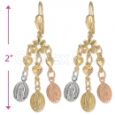 Oro Tex Gold Layered Tri-color Long Earrings