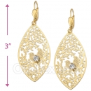 061008 Gold Layered CZ Long Earrings