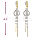 Oro Tex Gold Layered CZ Long Earrings