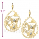 064003 Gold Layered CZ Long Earrings