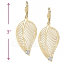 068006 Gold Layered CZ Long Earrings