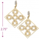 069003 Gold Layered CZ Long Earrings