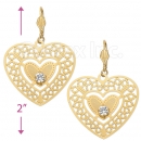 069013 Gold Layered CZ Long Earrings