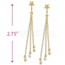 Orotex Gold Layered Tri-color Long Earrings