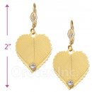 073004 Gold Layered CZ Long Earrings