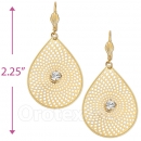 073006 Gold Layered CZ Long Earrings