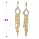 Oro Tex Gold Layered CZ Long Earrings