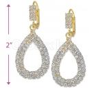 Oro Tex Gold Layered CZ Long Earrings