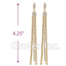 078005 Gold Layered CZ Long Earrings