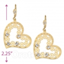 077007 Gold Layered CZ Long Earrings