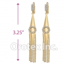 077010 Gold Layered CZ Long Earrings