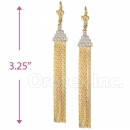 Oro Tex Gold Layered CZ Long Earrings