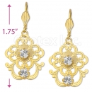 081013 Gold Layered CZ Long Earrings