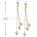 Oro Tex Gold Layered Long Pearl Earrings