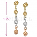 Orotex Gold Layered Tri-color Long Earrings