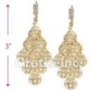 085004 Gold Layered CZ Long Earrings