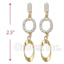089010 Gold Layered CZ Long Earrings
