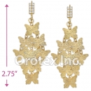 090003 Gold Layered CZ Long Earrings