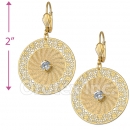 090006 Gold Layered CZ Long Earrings