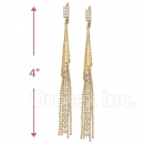 Oro Tex Gold Layered CZ Long Earrings