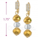 091002 Gold Layered Crystal Long Earrings