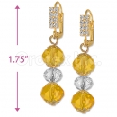 Oro Tex Gold Layered CZ Long Earrings